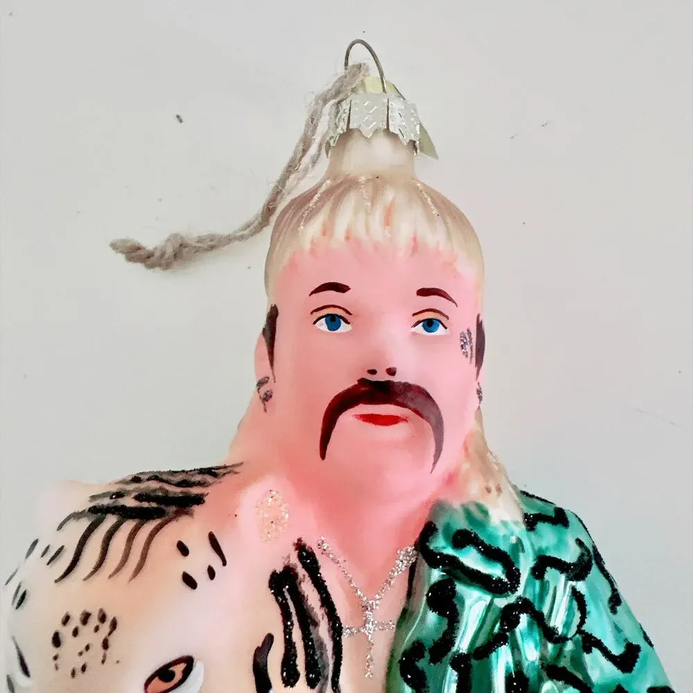 JOE EXOTIC TIGER KING GLASS ORNAMENT